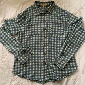 Long Sleeve blue and white checkered button down